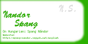 nandor spang business card